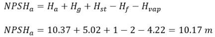 رابطه NPSHa